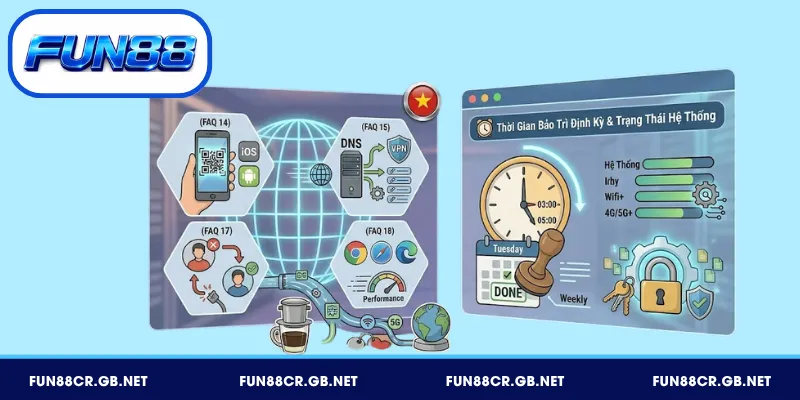 FAQ FUN88 Mới Nhất – Tổng Hợp Câu Hỏi Phổ Biến 2026 4 FAQ FUN88 về ứng dụng và xử lý lỗi truy cập mạng