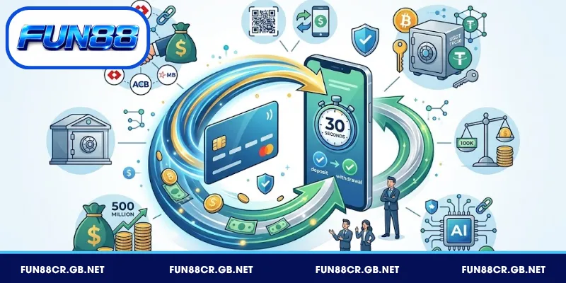 FUN88 ÉC 🎖️ Link Đăng Ký FUN88 COM Cá Viên Chiên 10/2026 12 FUN88 nạp rút qua Vietcombank, Momo và USDT TRC20